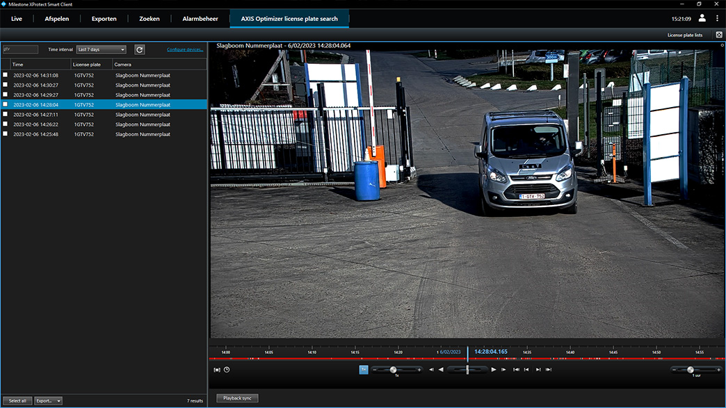 Milestone camerabewaking - nummerplaat herkenning overdag