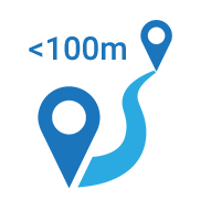 Bereik tot 100 meter Bereik tot 100 meter